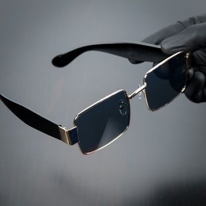 Mens Rectangle Sunglasses Gold Square Glasses